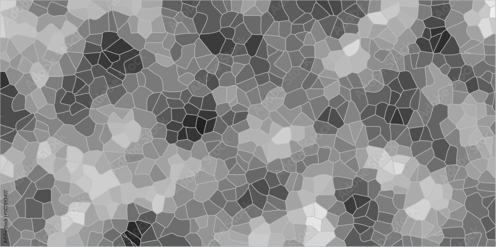 Poster light gray and white broken stained glass background with white lines. soft gray broken stained-glas