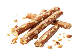 Snack time delight crunchy pretzel sticks kitchen food bright isolated on transparent background