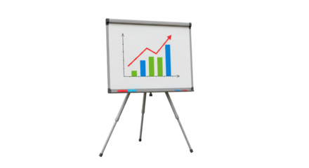 Isolated Presentation Board with Business Chart