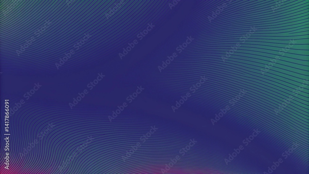 Poster abstract modern fluid wave blend lines green and pink on blue background. vibrant gradient dynamic m