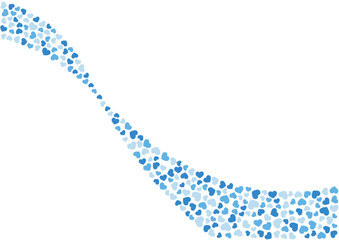 ハート柄の背景 青系の3色 ハート