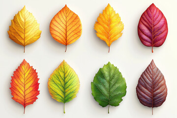 Obraz premium Collection of colorful autumn leaves scattered on a rustic wooden bench in a peaceful park setting.