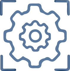 Gear Icon within Frame for Settings, Configuration, and Customization