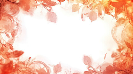 Autumn leaves frame on white background