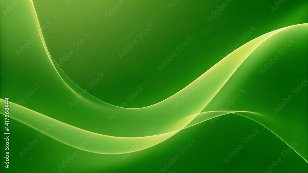 Poster an abstract green wave design symbolizing freshness and tranquility, perfect for backgrounds, digita