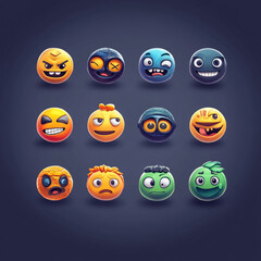 Obraz premium set of smileys 