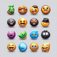 Obraz premium set of smileys 
