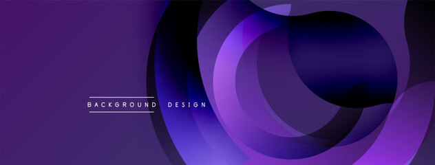 Abstract purple layers create flowing shapes. Modern design, smooth gradients, dynamic composition. Minimalist aesthetic, elegant backdrop.