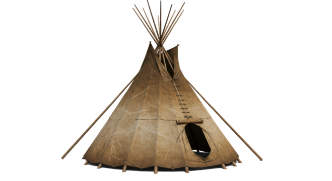 Isolated Native American Teepee Tent