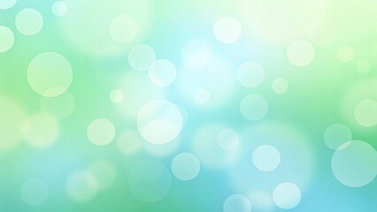 Naklejka premium Circle light bokeh green sea blue abstract background, dreamy oceanic blur with glowing particles, soft focus marine lights in teal tones, tranquil nature scenery for design and creative art