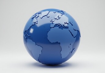 Blue globe on white background