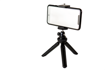 Compact Black Smartphone Tripod with Blank Screen Mount