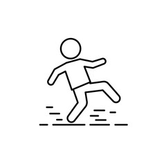 Child slipping on a wet floor illustration  