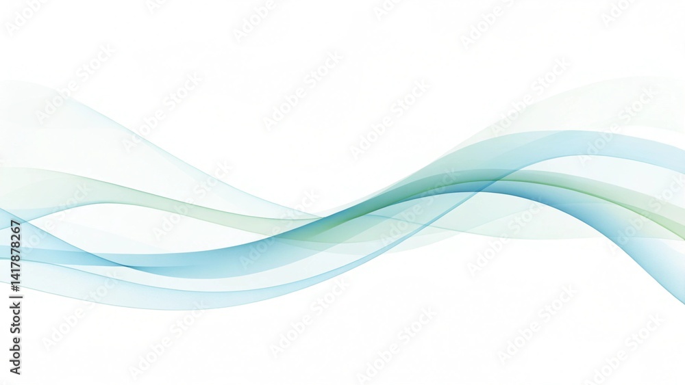 Poster gray green and blue flow of wavy lines abstract wave, modern digital background with fluid motion, d