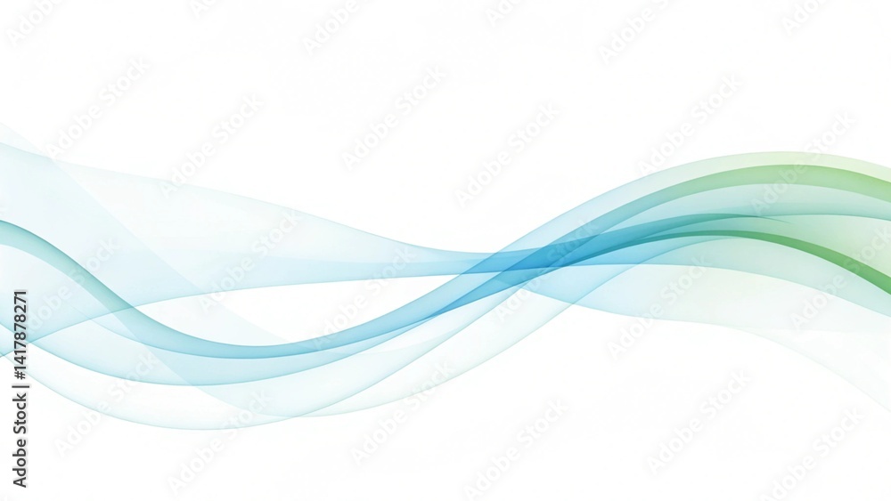 Poster gray green and blue flow of wavy lines abstract wave, modern digital background with fluid motion, d
