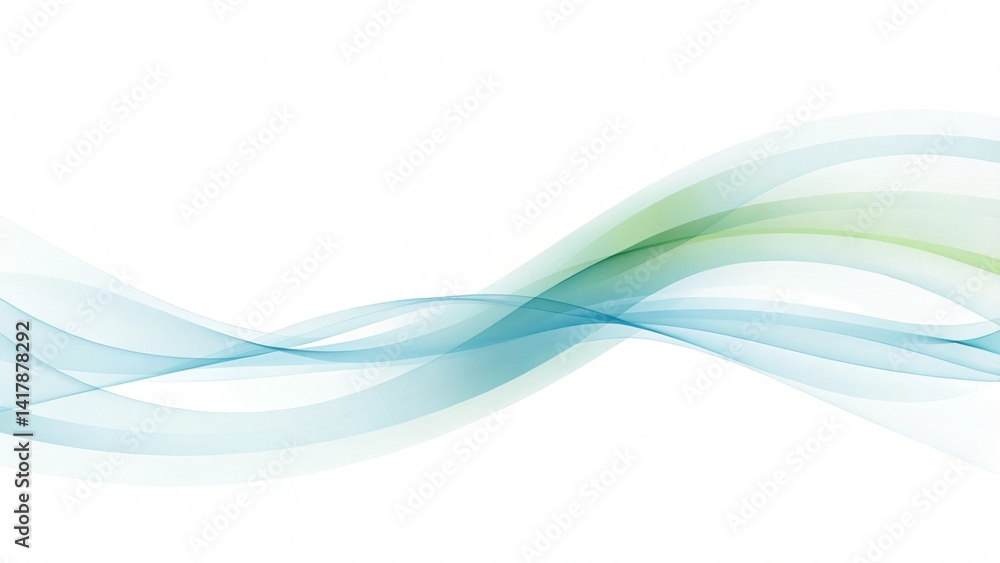 Poster gray green and blue flow of wavy lines abstract wave, modern digital background with fluid motion, d