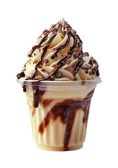 Delicious ice cream sundae dessert shop food isolated on transparent background