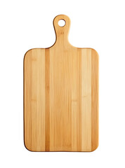 Bamboo charcuterie board with handle, isolated on Transparent Background and PNG