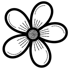black and white flower