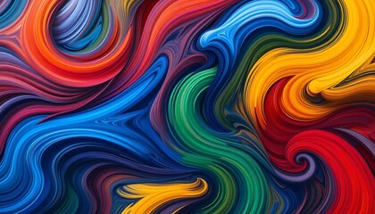 Fototapeta premium Abstract Art Swirls with Flowing Vivid Colors and Dynamic Energy