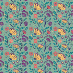 Colorful floral beautiful mandala seamless vector pattern background design