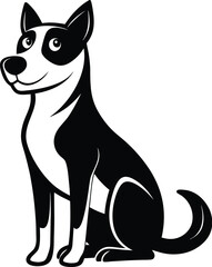 Dog silhouette, Dog silhouette icon, Pet dog outline, Canine side view graphic, Dog vector illustration, Animal silhouette design