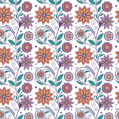 Colorful floral beautiful mandala seamless vector pattern background design