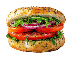 Delicious vegetarian sandwich kitchen food fresh isolated on transparent background