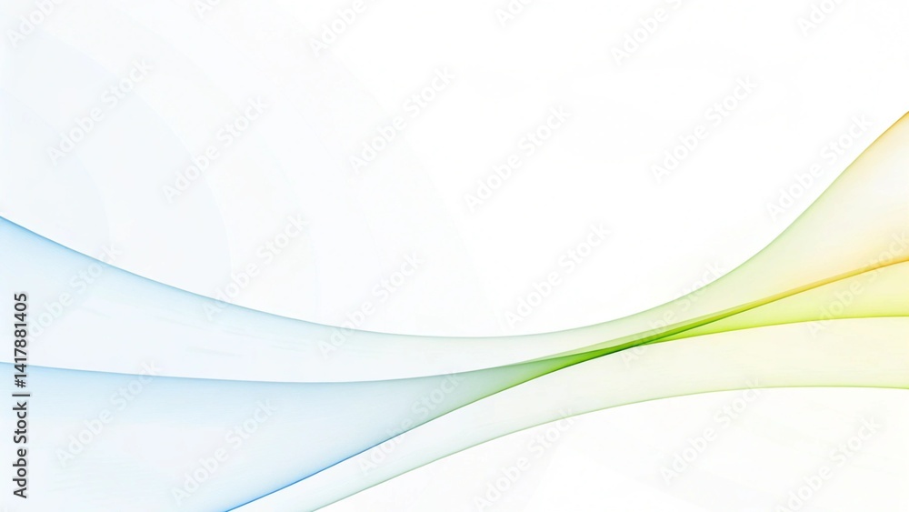 Aufkleber Minimalistic soft light abstract swoosh wave border layout, elegant flow design background with smooth curves and gentle motion perfect for modern presentations or digital templates