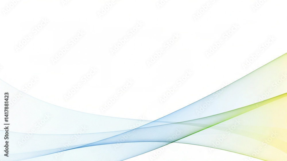 Aufkleber Minimalistic soft light abstract swoosh wave border layout, elegant flow design background with smooth curves and gentle motion perfect for modern presentations or digital templates