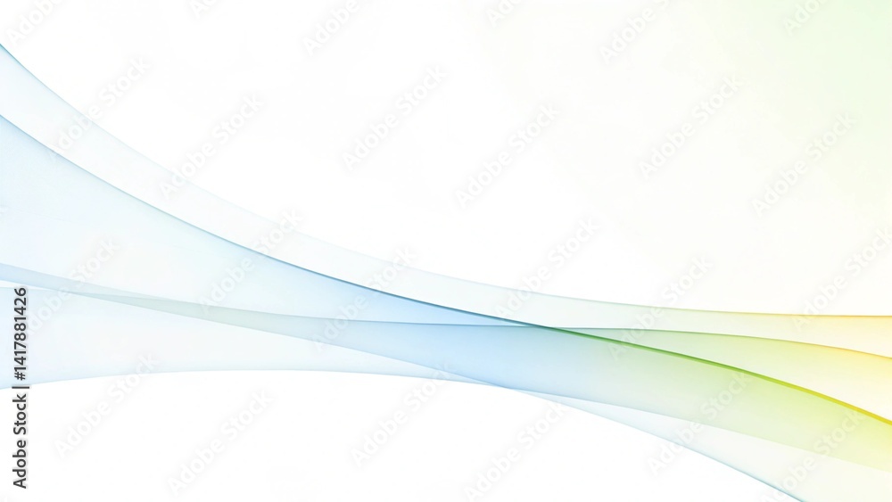 Aufkleber Minimalistic soft light abstract swoosh wave border layout, elegant flow design background with smooth curves and gentle motion perfect for modern presentations or digital templates