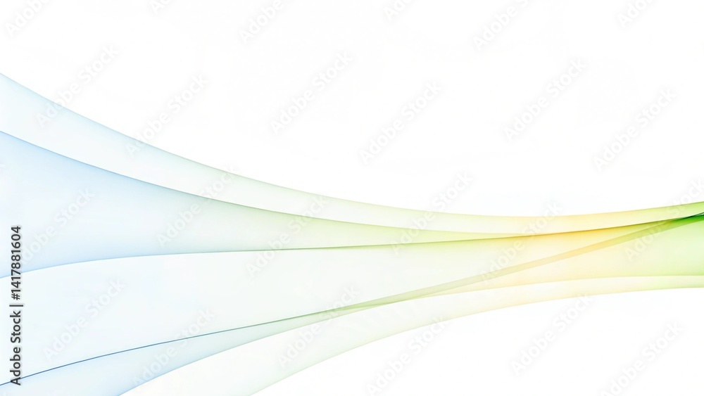 Aufkleber Minimalistic soft light abstract swoosh wave border layout, elegant flow design background with smooth curves and gentle motion perfect for modern presentations or digital templates