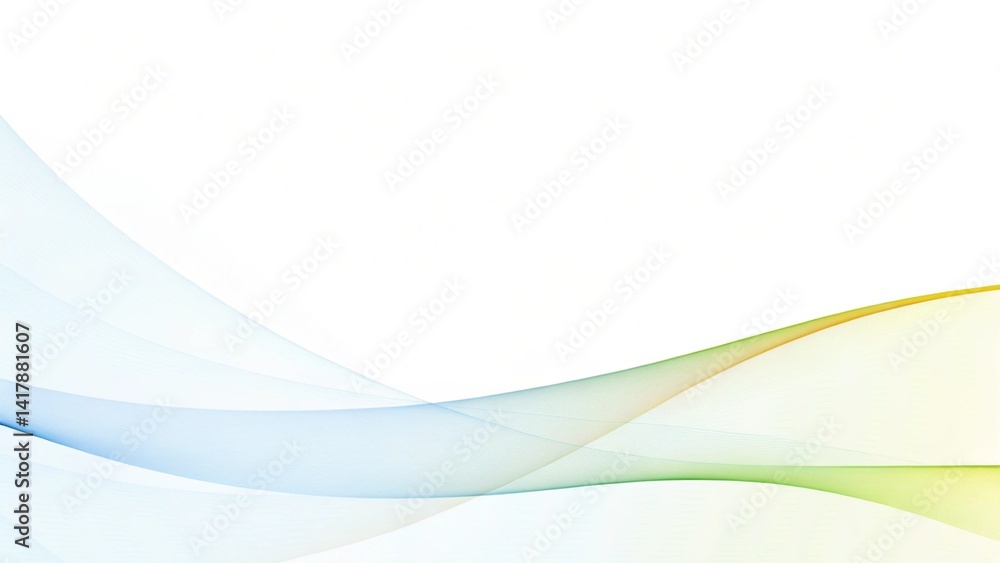 Fototapete Minimalistic soft light abstract swoosh wave border layout, elegant flow design background with smooth curves and gentle motion perfect for modern presentations or digital templates