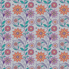 Colorful floral beautiful mandala seamless vector pattern background design