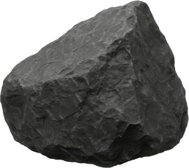 Obraz premium Realistic Dark Gray Rock Isolated on Transparent Background
