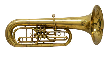 Isolated Tuba Brass Musical Instrument Vintage Style