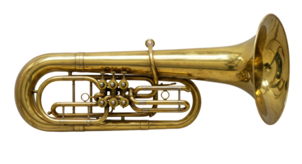 Isolated Tuba Brass Musical Instrument Vintage Style