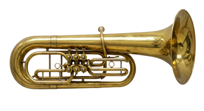 Isolated Tuba Brass Musical Instrument Vintage Style