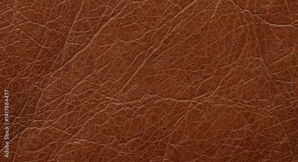 Poster rich brown leather texture background showcasing intricate patterns