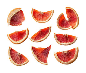 Dried blood orange slices food minimalist isolated on transparent background