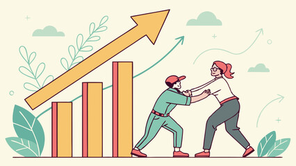 Business Man and Graph &ndash; Financial Growth and Success Concept

