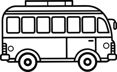 Bus silhouette, bus icon isolated on white background, City bus outline graphic 