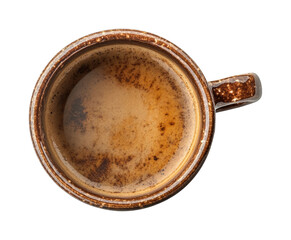 Coffee cup kitchen natural light top view isolated on transparent background