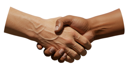 Isolated Diverse Hands Shaking Partnership Agreement