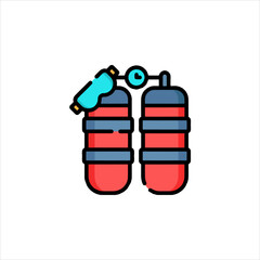 vector illustration of a man holding a suitcase