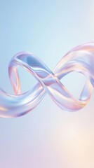 Iridescent Infinity Symbol on Soft Gradient Background
