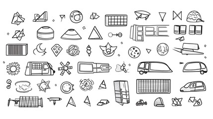 Professional and Educational Black and White Cartoon Math Symbols Illustration for Various Media