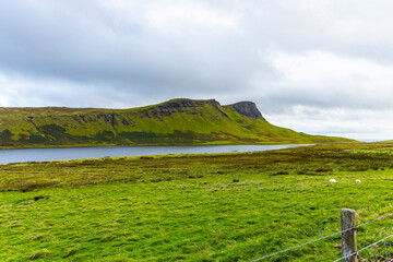 Winding roads cut through the natural wonders of the Isle of Skye: cliffs, rugged coastlines, and green hills shape a unique journey through wild beauty and unforgettable views