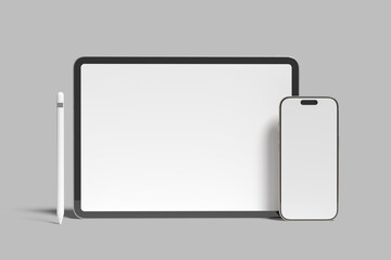 Tablet and Phone Blank Mockup Realistic