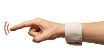 Isolated Hand Pressing Invisible Button